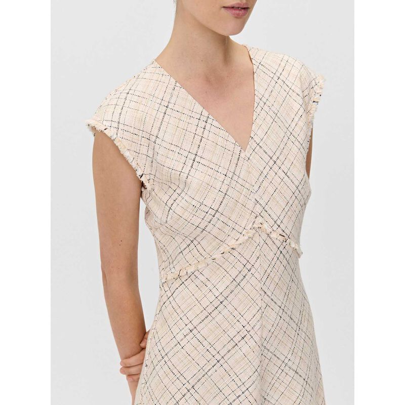 Veronika Maine European Check Tweed Midi Dress image number 2